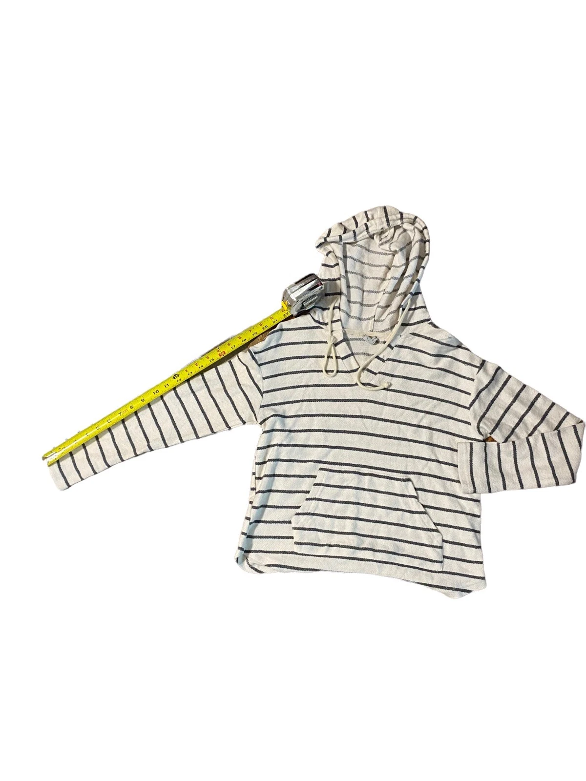 OFF WHITE Paper Crane Anthropologie maglione donna a righe cropped felpa con cappuccio spiaggia taglia XS