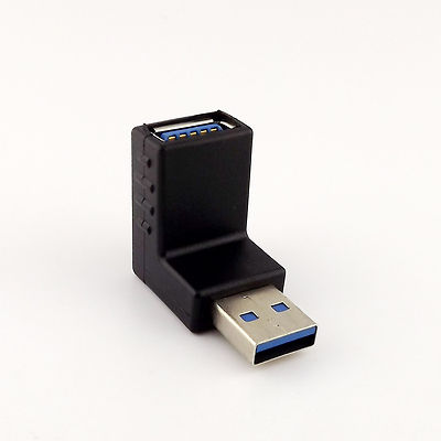 Down Angled 90 Degree USB 3.0 A Male To USB A Female Extension Adapter Connector