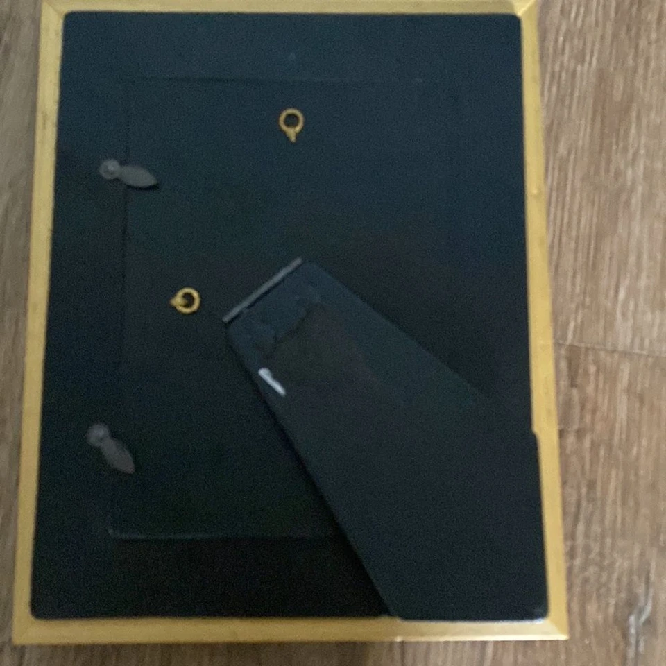 Marco floral vintage Burnes of Boston dorado púrpura rosa 7x5 Cottagecore Foto 3 de 4