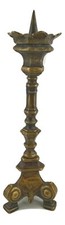 Candelabro portacero in bronzo da altare chiesa casa porta candela cero  25x9 cm