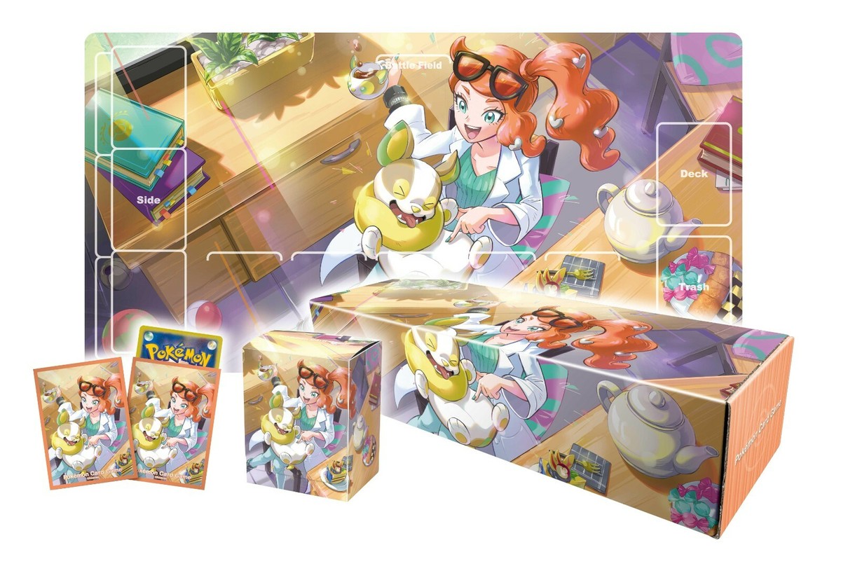 ポケモンカードゲーム プレイマット Pokemon World Market Pokemon Card Game Sonia Set Rubber Play Mat Sleeve Card Box