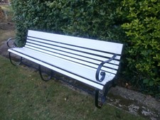 Antique Victorian railway garden bench 8ft