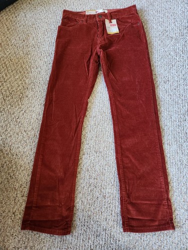 NWT Levi’s 511 Kids Corduroy Slim Fit Pants Size 18 29X29 Burnt Henna Red Orange - Picture 2 of 5