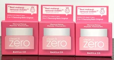 3x BANILA CO CLEAN IT ZERO 3-IN-1 CLEANSING BALM ORIGINAL 0.1oz / 3ml ea NIB