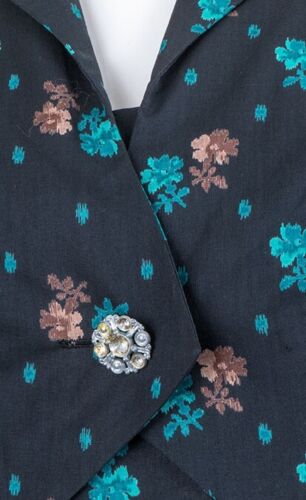 Vintage 1950s L'Aiglon Sundress W/ Shrug Gorgeous Colors Wonderful Print - Picture 9 of 10