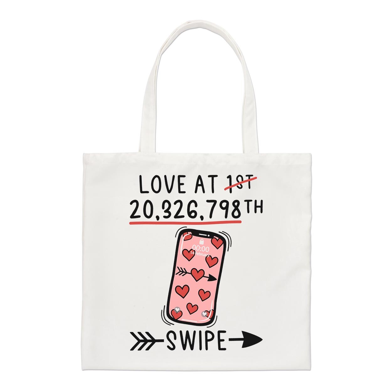 Love At 20,326,798th Swipe Regular Tote Bag Valentines Girlfriend Love Shopper