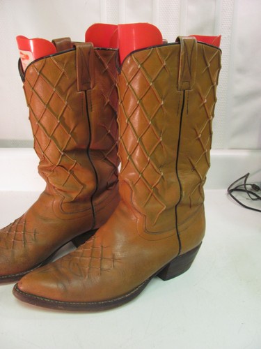 Nocona Cowboy Boots Brown Leather Men’s Style 9004 Size 10B - Picture 2 of 17