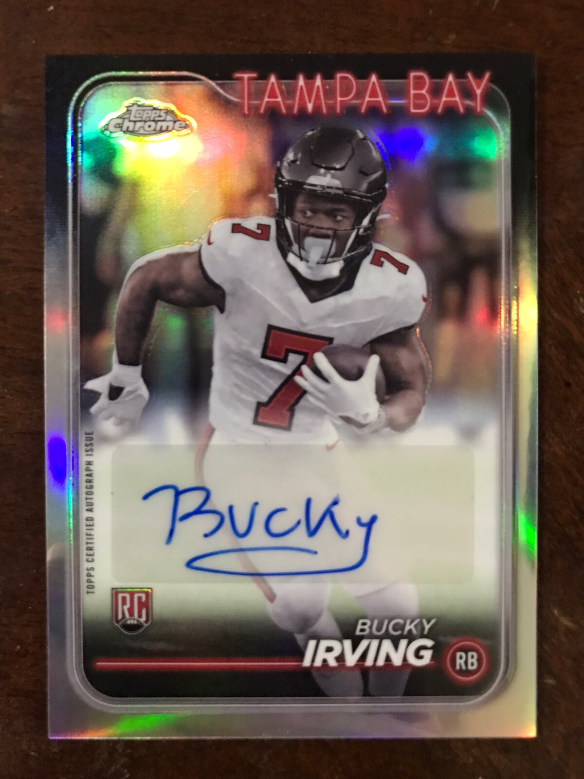 2024 Topps Chrome Football Bucky Irving Rookie Auto RC Variation Refractor Bucs