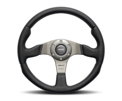 MOMO RCE35BK1B Race 350mm Black Leather Steering Wheel   Universal