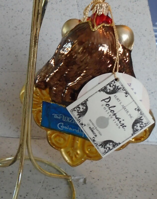 Kurt Adler Polonaise Wizard of Oz Glass Ornament Cowardly Lion w  display picture 1
