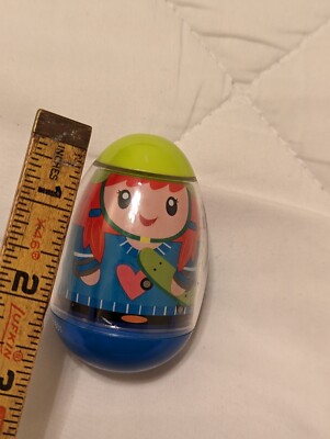 Playskool Weeble Wobble #10 Ten Girl Skateboard Red Blue 2009 Hasbro
