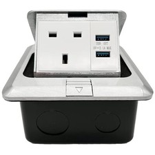Funey Pop Up Electrical Floor box.  1G with 2 USB and 2G unswitched.