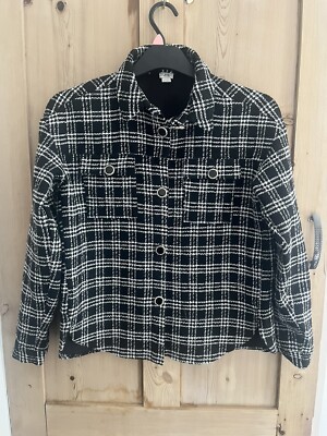 Schwarz weiß karierte leichte Jacke Oberteil RIVER ISLAND 11-12 Jahre