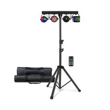 DJ Lights with Stand, Party Bar Gig Lighting Package with Carry Bag, Sound Ac...