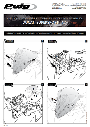 Puig Touring Pare-Brise Léger Fumée Ducati Supersport 950 S 2021 - 2024 - Photo 7 sur 8