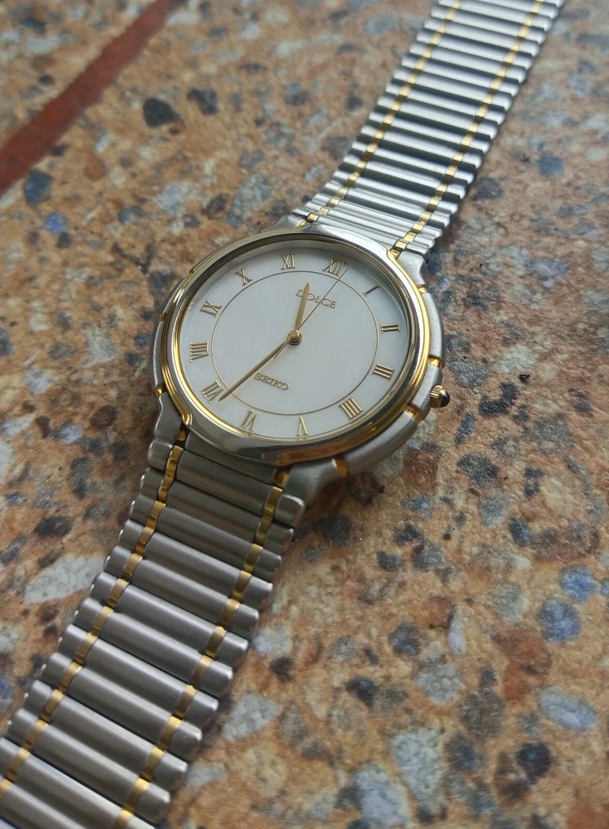 Seiko Dolce 5E31 6B20 High Accuracy Quartz August 1991 Dress Watch MOP