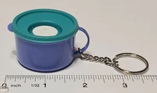 Tupperware Mini Mug Container Lid Keychain Retro Blue Green