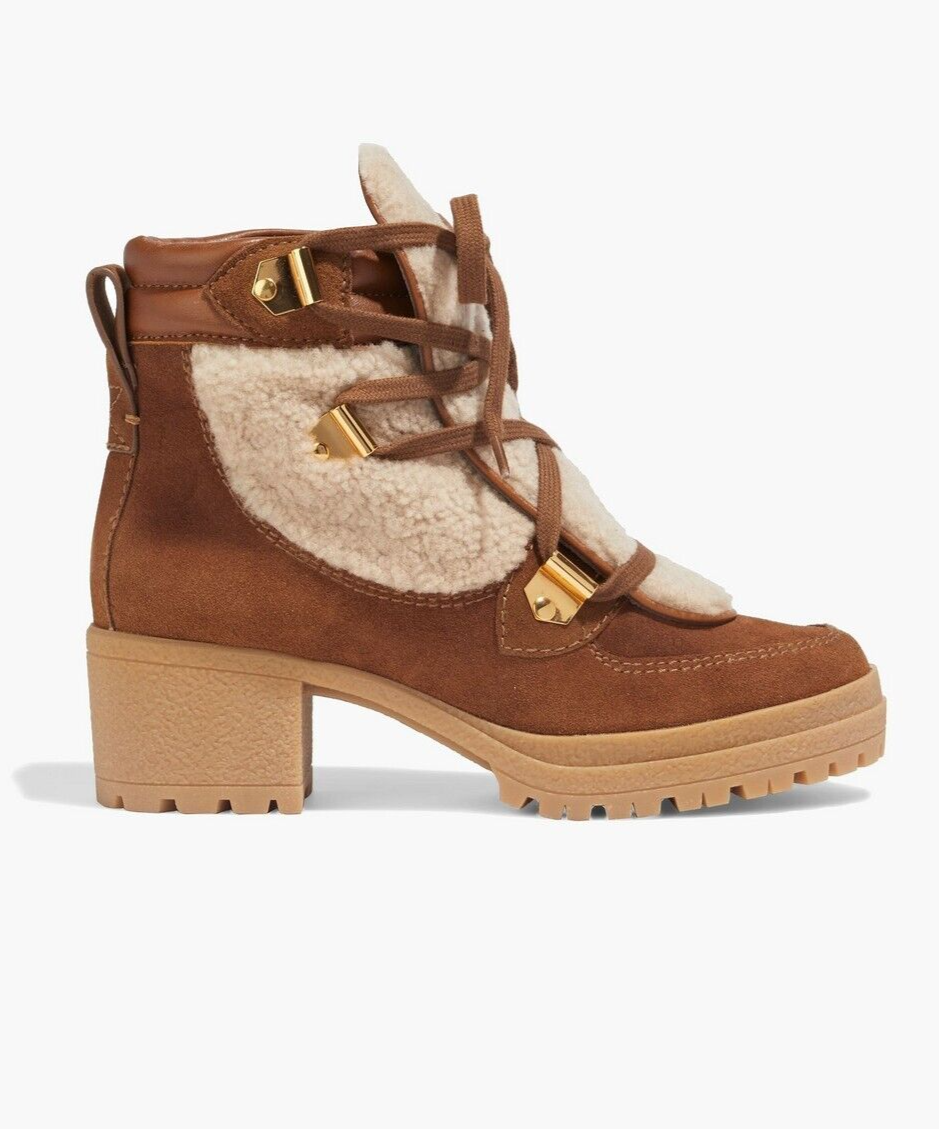 SEE BY CHLOÉ Chloe Karla LeatherTrim Suede & Shearling Ankle 9N Women