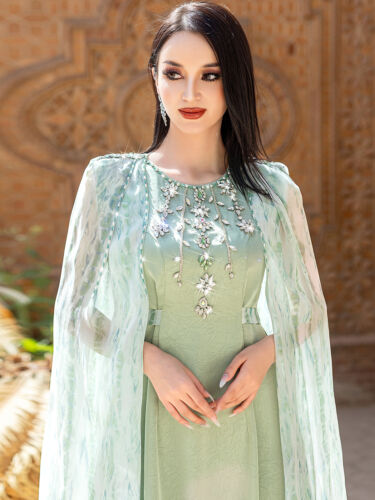 Evening Abaya Women Muslim Long Maxi Dress Turkey Islamic Kaftan Robes Ramadan - Picture 14 of 14