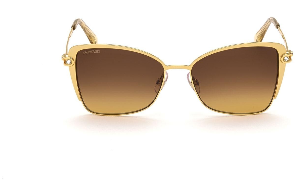 Swarovski SK314 31F Yellow Gold Cat Eye Sunglasses Metal 
