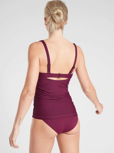 Athleta Square Neck Bra Cup Tankini Top, Velvet Plum SIZE 34 D/DD #531213 T0717 - Picture 2 of 9