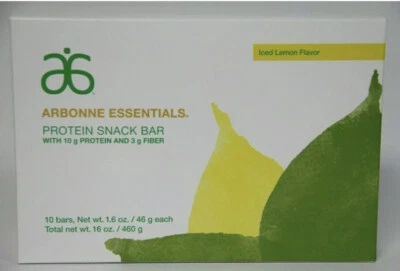 3x Arbonne Essentials - Protein Snack Riegel Box mit 10 Eiszitrone B vor dem 21.04.04.