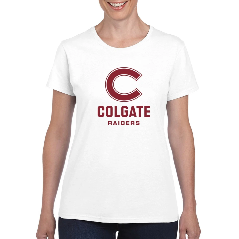 Colgate University Raiders Primary Logo Women's T Shirt - White - Image 4 of 4