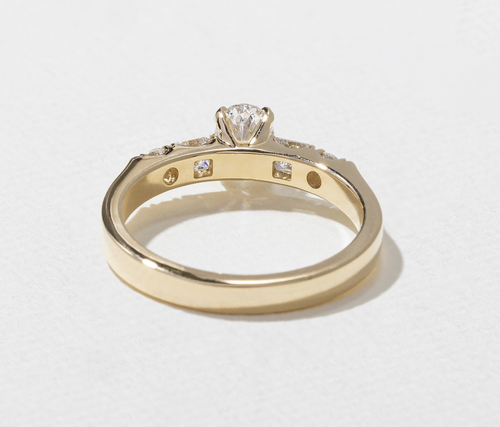 1.00 Ct Oval Cut White Channel Moissanite Engagement Ring 10k Solid Yellow Gold - Picture 4 of 7