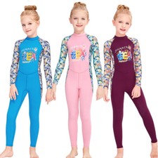Kids Full Body Swimsuit Long Sleeve Wetsuit Skin Sun Protection Sunsuit Swimwear