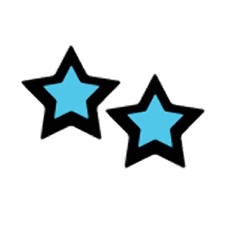 Pastease Rockstar Black With Turquoise Star Nipple Covers