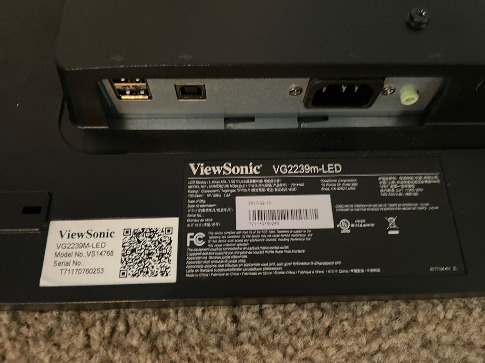 ViewSonic VG2239m-LED LED LCD Monitor 