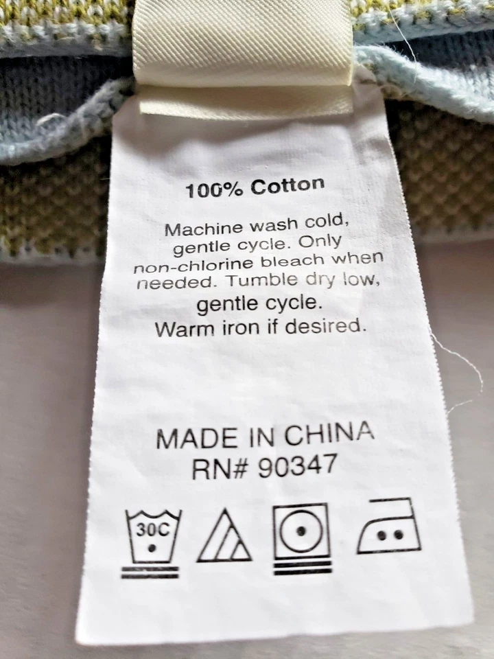 Migi Argyle Diamond Pattern Baby Blanket Blue Green 100% Cotton Lovey Security - Image 3 of 3