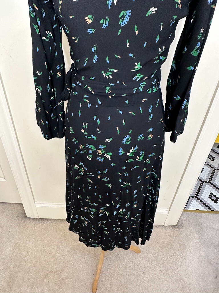 ganni green and black dress Seersucker Check Ribbon Mini Dress