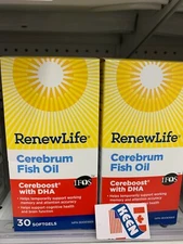 QTY: 2),RenewLife CEREBRUM FISH OIL 30 SOFTGELS, Exp:2026NO