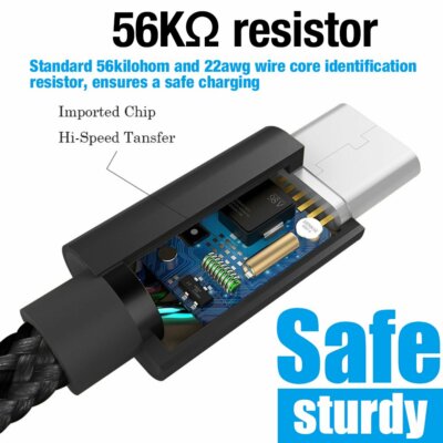 Cavo USB di tipo C – 3 metri per Cat S62 Pro Ricarica Rapida – Cavo di ricarica / sincronizzazione dati