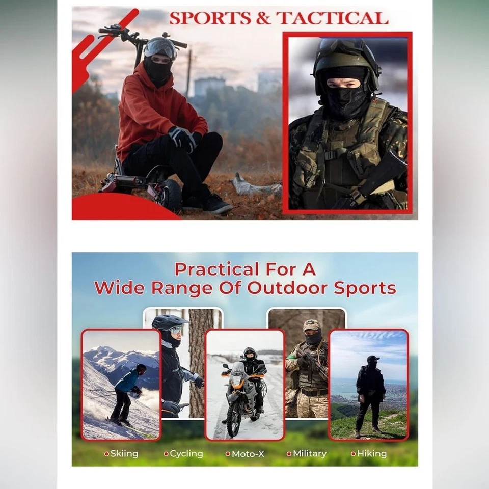 Balaclava gaiter full head one hole outdoor activities face neck mask unisex new - Image 3 of 4