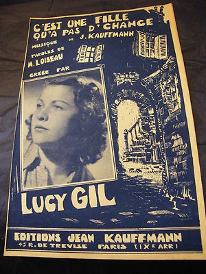 Noten Partition C'est Une Fille Qu'a Pas De Chance Lucy Gil Kauffmann Musikblatt