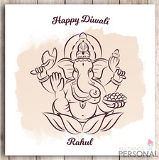 Happy Diwali and New Year Hindu Diva Greetings Card Ganesh Traditional Ganesha