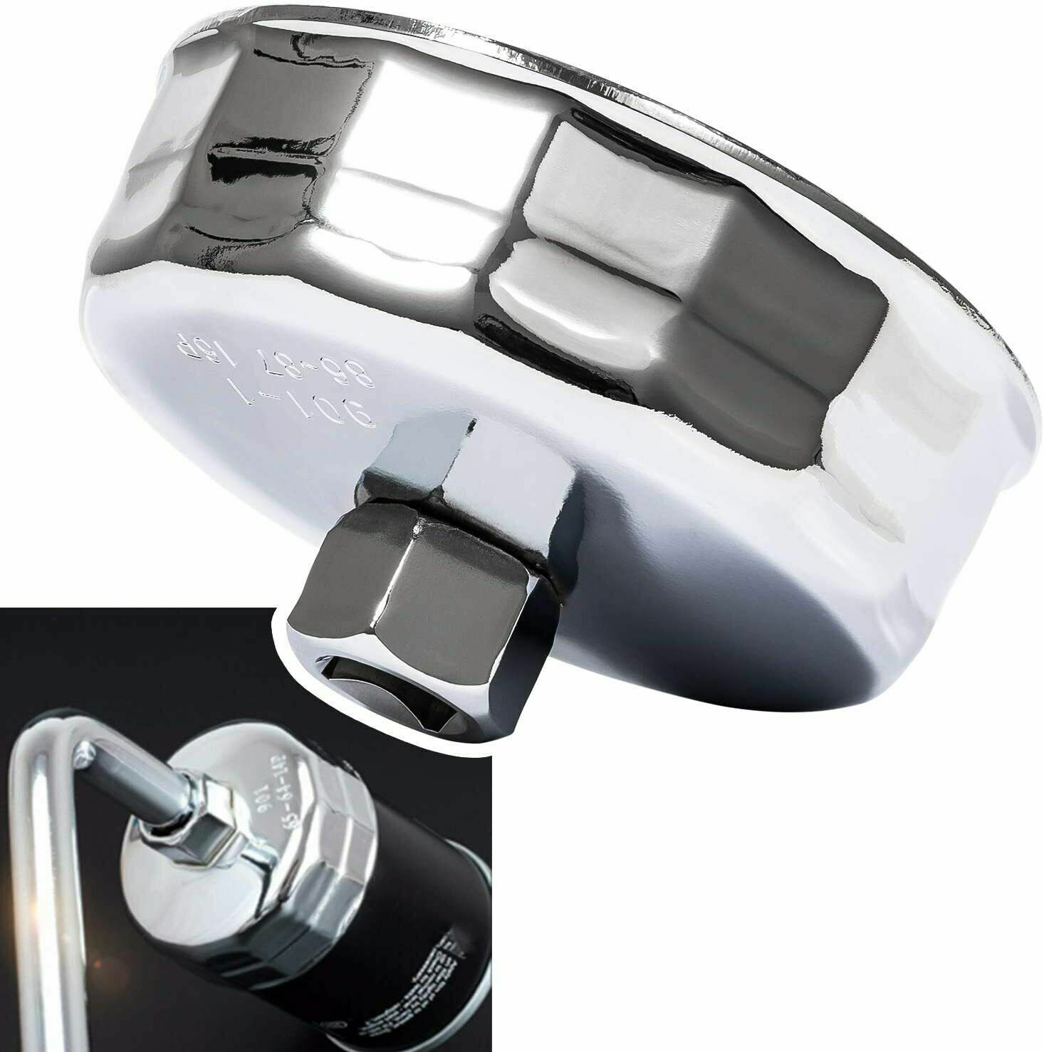 Steel Oil Filter Wrench 86mm 16 Flutes Remover Cap Tool for 2006 -2020 BMW Volvo