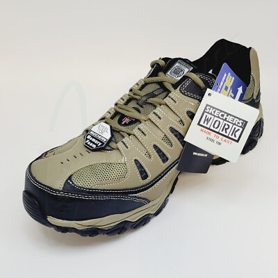 Skechers Cankton Steel Toe E/H Wide Relaxed Fit Work Shoes Pebble