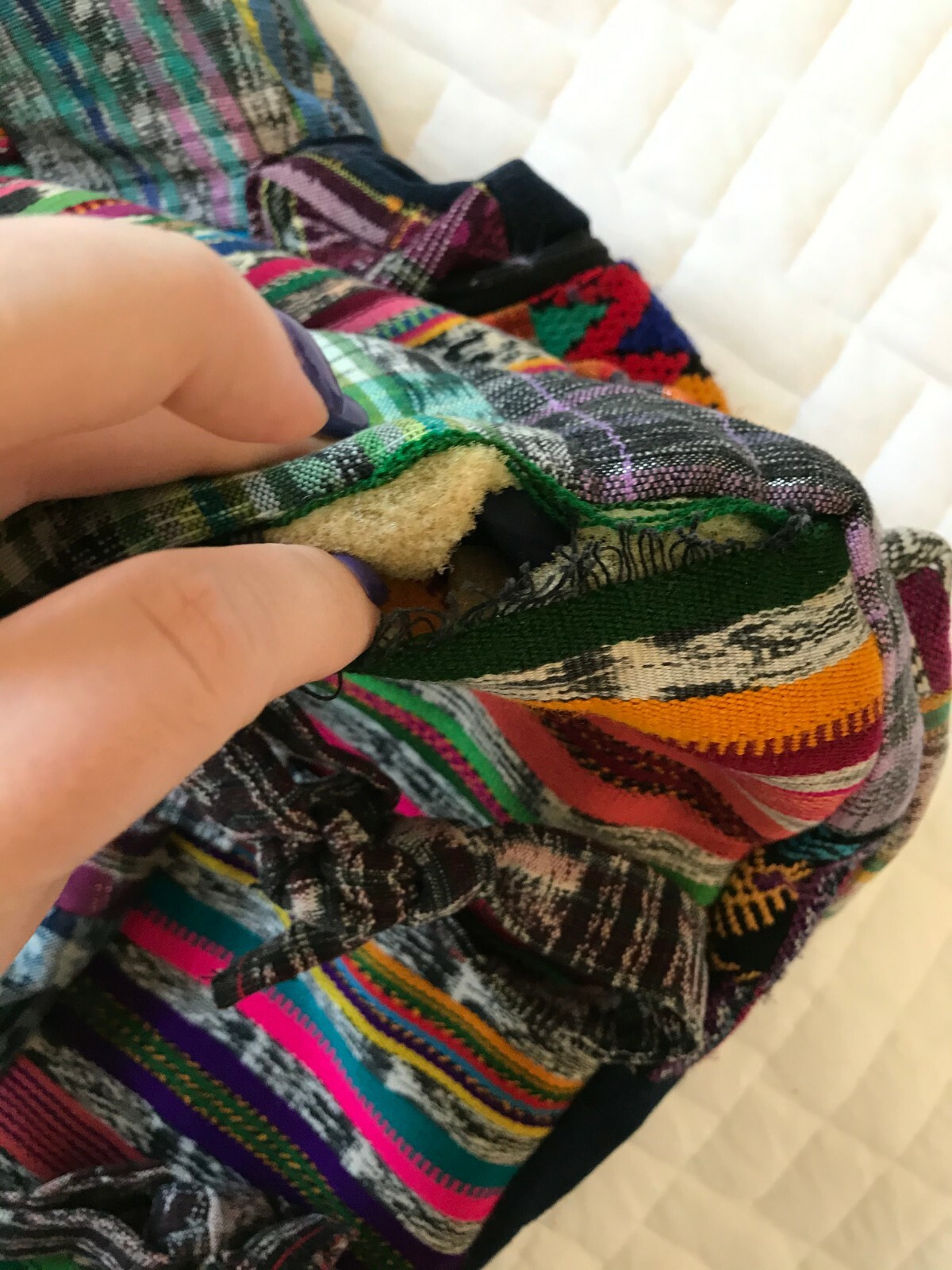 Patchwork Hippie Backpack - Colorful Unique Ecuad… - image 7