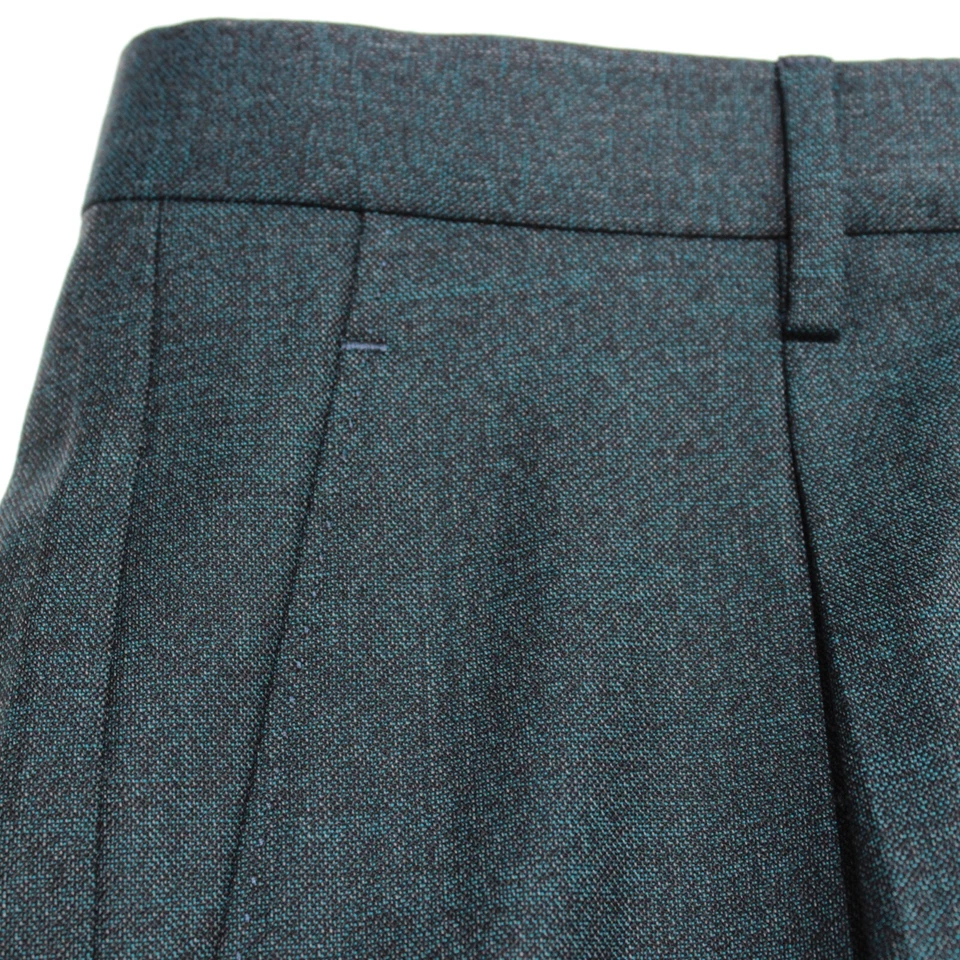 Pantalones de vestir plisados Zanella platino nuevos con etiquetas talla 32 EE. UU. Neal en lana verde melange Foto 4 de 4