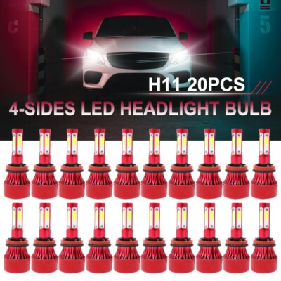 Whosesale 20X 4Sides H11 H9 H8 LED Headlight Kit Hi Lo Beam 6000K Foglight White