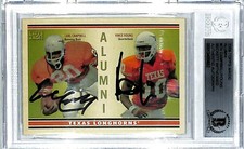 2009 Topps Magic EARL CAMPBELL & VINCE YOUNG Signed Longhorns Card BAS Slabbed