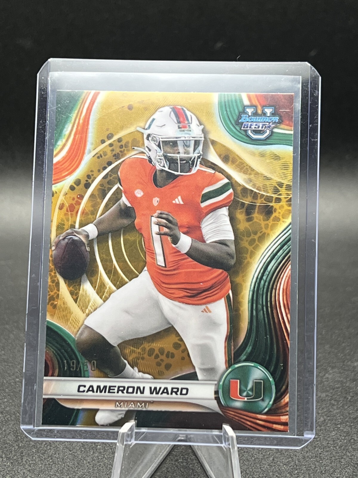 2024 Bowman's Best University - Cameron Ward #8 Gold Refractor /50 (RC)