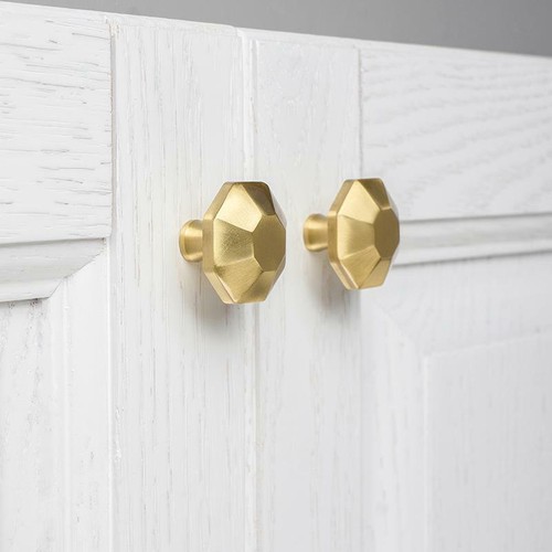 Brass Kitchen Cabinet Drawer Knobs Gold Cupboard Wardrobe Door Pull Handles - Picture 9 of 22
