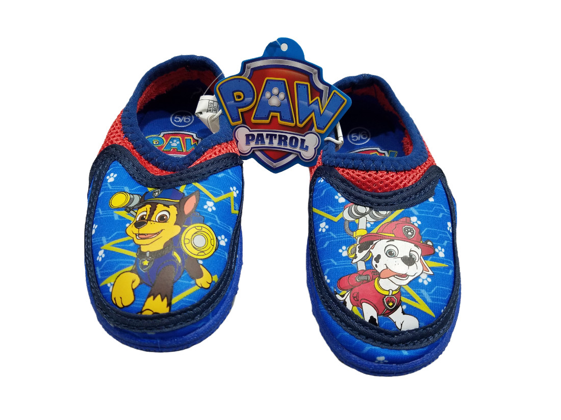 Paw Patrol Chase Marshall Toddler Water Shoes Boys Slip On Blue Small (5/6) New