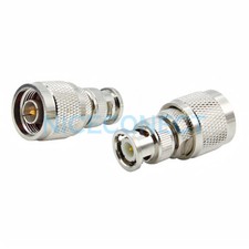 1x N-Type Male Plug to BNC Male Plug Straight RF Adapter Coaxial Connector Brass