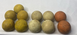 11 LACROSSE BALLS USED VARIOUS BRANDS