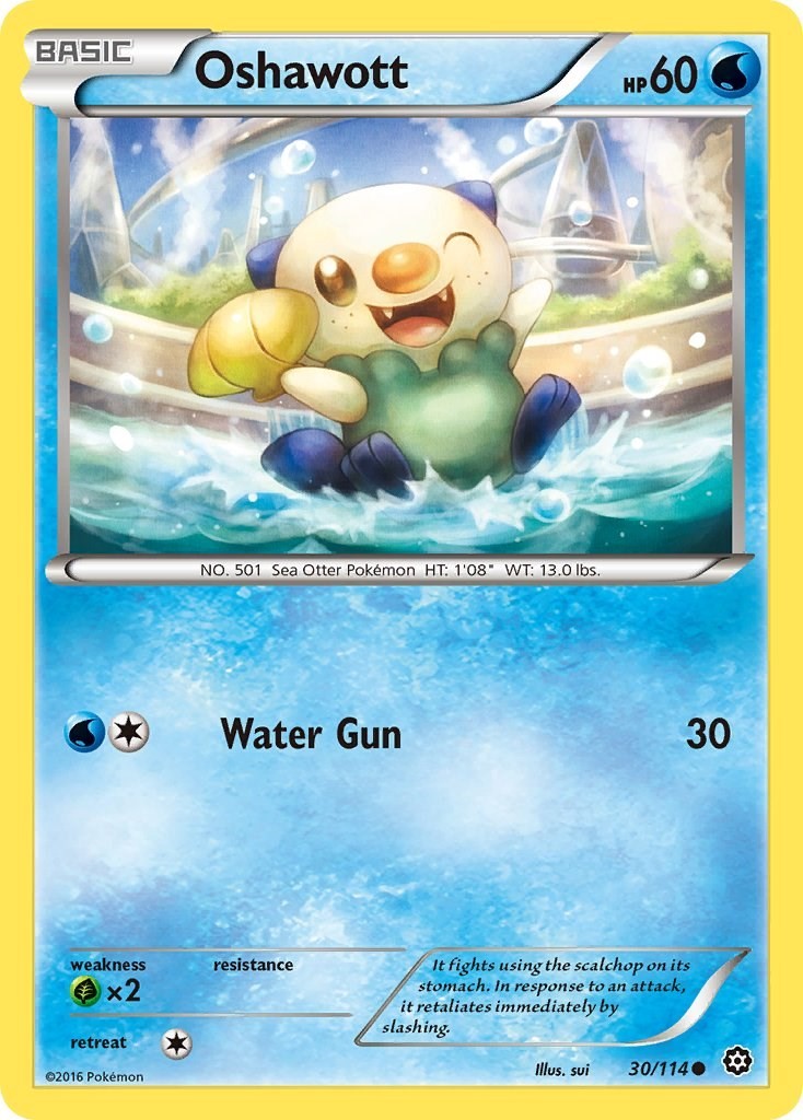 Oshawott - [STS - 30/114] - LP - Reverse Holofoil - XY - Steam Siege - Pokemon